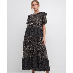 Floral & Dot maxi dress